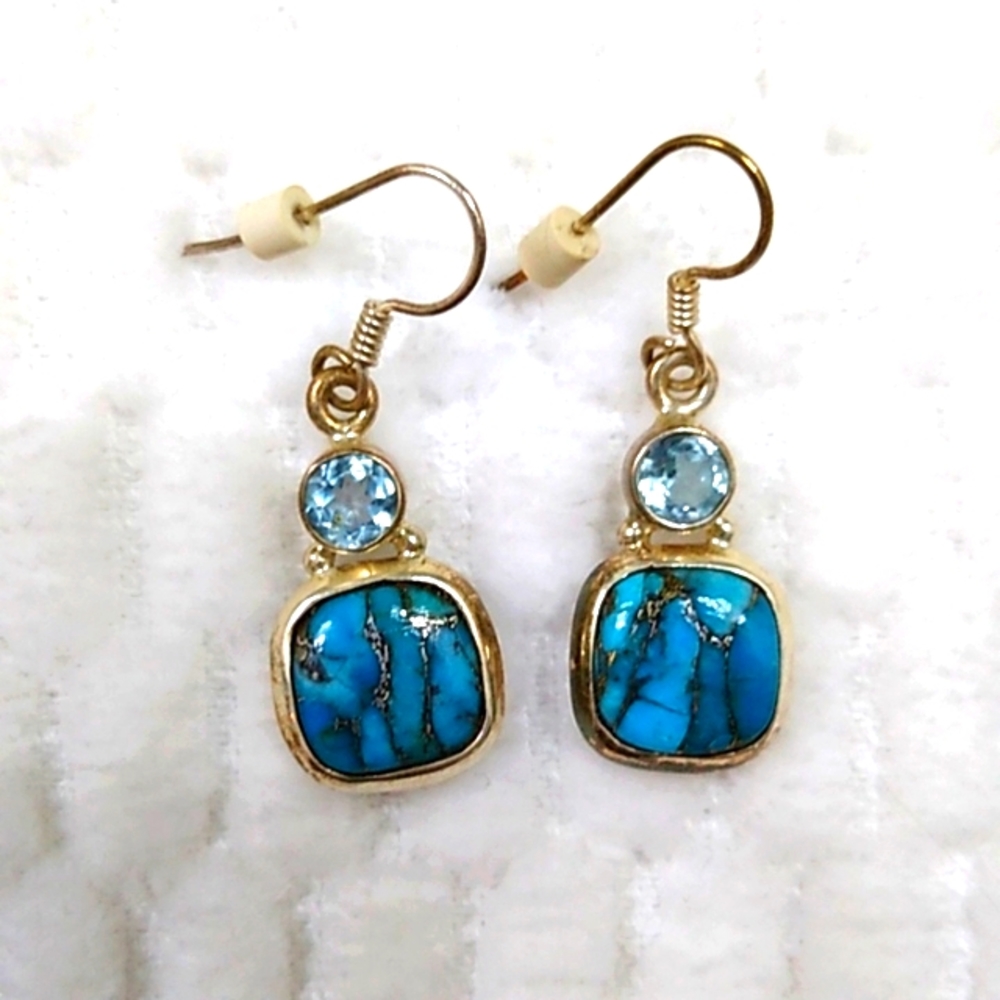 Stunning Turquoise & Topaz earings